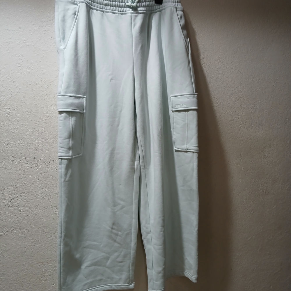 Athleta nwot  terry Light gren Cargo Pants